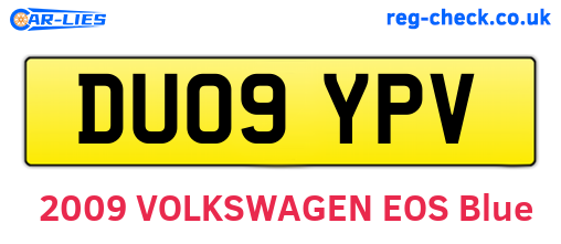 DU09YPV are the vehicle registration plates.