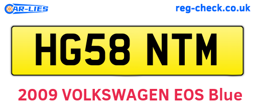 HG58NTM are the vehicle registration plates.