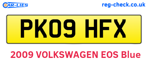 PK09HFX are the vehicle registration plates.