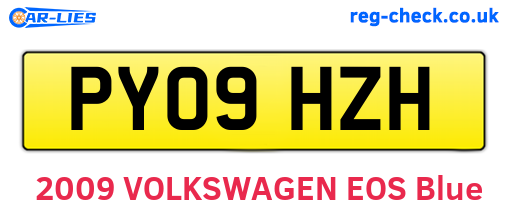 PY09HZH are the vehicle registration plates.