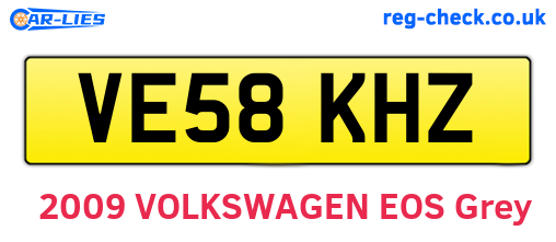 VE58KHZ are the vehicle registration plates.
