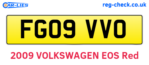 FG09VVO are the vehicle registration plates.