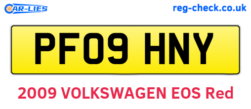 PF09HNY are the vehicle registration plates.