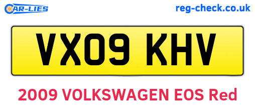 VX09KHV are the vehicle registration plates.