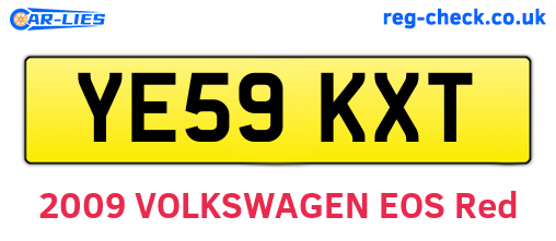 YE59KXT are the vehicle registration plates.
