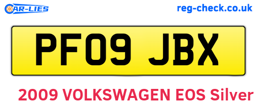 PF09JBX are the vehicle registration plates.