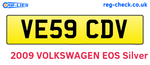 VE59CDV are the vehicle registration plates.
