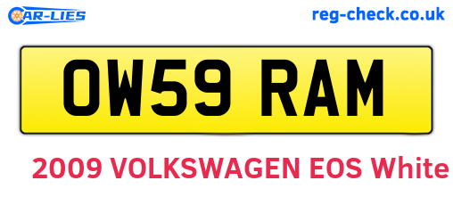OW59RAM are the vehicle registration plates.
