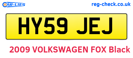 HY59JEJ are the vehicle registration plates.