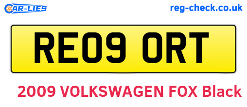 RE09ORT are the vehicle registration plates.