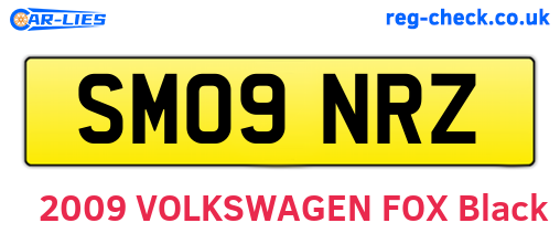 SM09NRZ are the vehicle registration plates.