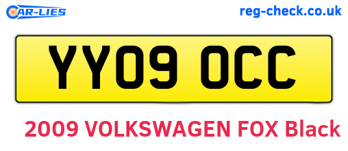 YY09OCC are the vehicle registration plates.
