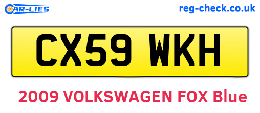 CX59WKH are the vehicle registration plates.