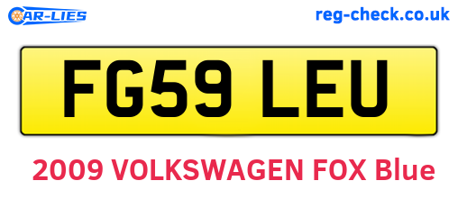 FG59LEU are the vehicle registration plates.