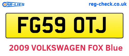 FG59OTJ are the vehicle registration plates.