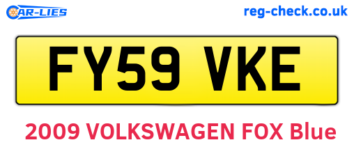 FY59VKE are the vehicle registration plates.
