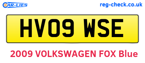 HV09WSE are the vehicle registration plates.