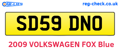 SD59DNO are the vehicle registration plates.