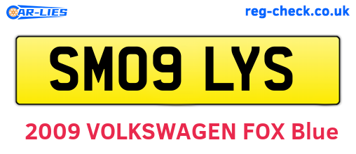 SM09LYS are the vehicle registration plates.