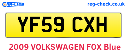 YF59CXH are the vehicle registration plates.