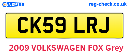 CK59LRJ are the vehicle registration plates.