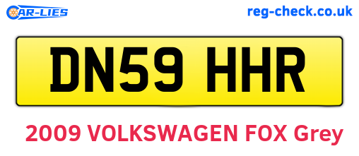 DN59HHR are the vehicle registration plates.