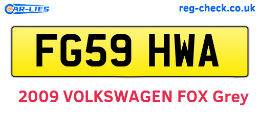 FG59HWA are the vehicle registration plates.