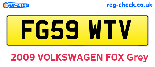 FG59WTV are the vehicle registration plates.