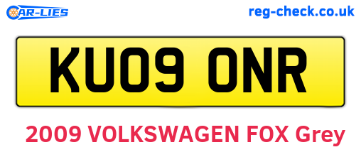 KU09ONR are the vehicle registration plates.