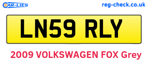LN59RLY are the vehicle registration plates.