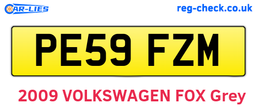 PE59FZM are the vehicle registration plates.