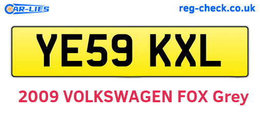 YE59KXL are the vehicle registration plates.
