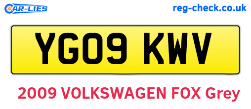 YG09KWV are the vehicle registration plates.