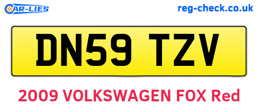 DN59TZV are the vehicle registration plates.