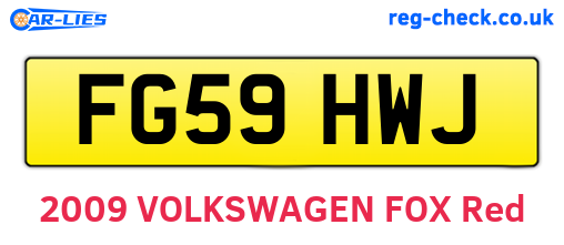 FG59HWJ are the vehicle registration plates.