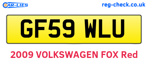 GF59WLU are the vehicle registration plates.