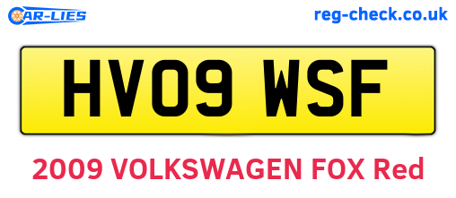 HV09WSF are the vehicle registration plates.
