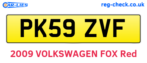 PK59ZVF are the vehicle registration plates.