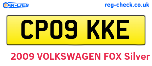 CP09KKE are the vehicle registration plates.
