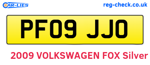 PF09JJO are the vehicle registration plates.