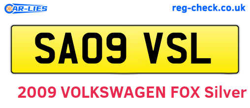 SA09VSL are the vehicle registration plates.