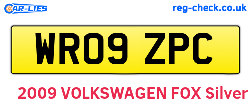 WR09ZPC are the vehicle registration plates.