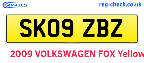 SK09ZBZ are the vehicle registration plates.