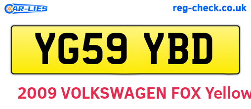 YG59YBD are the vehicle registration plates.