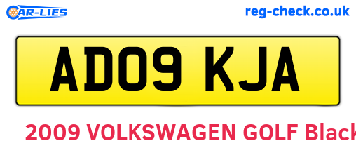 AD09KJA are the vehicle registration plates.