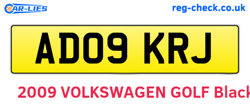 AD09KRJ are the vehicle registration plates.