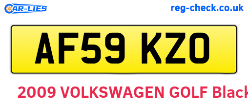 AF59KZO are the vehicle registration plates.