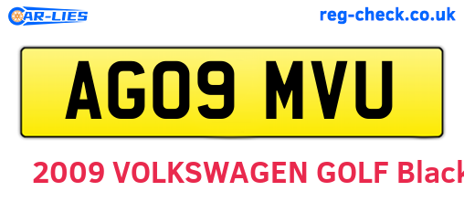 AG09MVU are the vehicle registration plates.