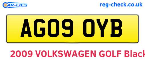 AG09OYB are the vehicle registration plates.