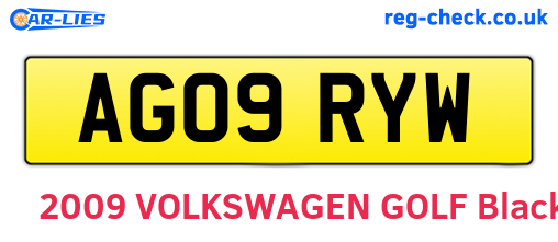 AG09RYW are the vehicle registration plates.